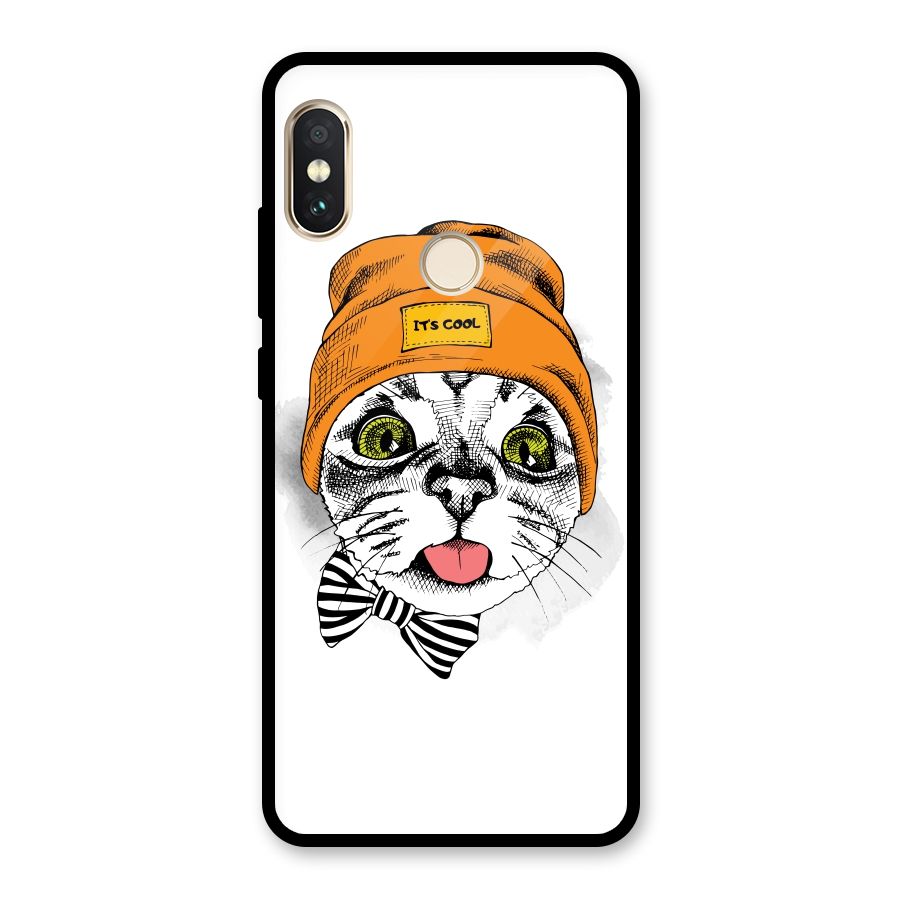 Cool cat Glass Back Case for Redmi Note 5 Pro