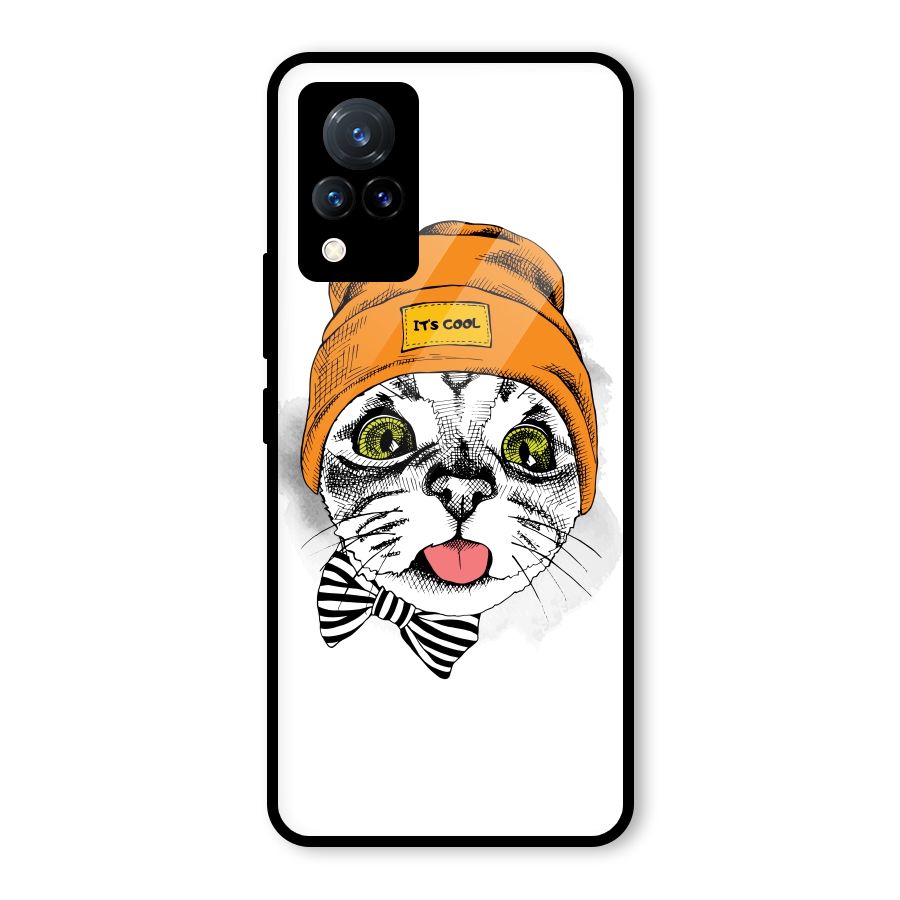 Cool cat Glass Back Case for Vivo V21 5G