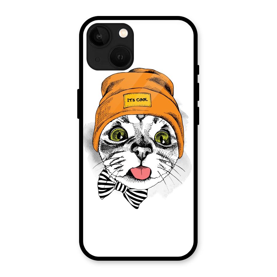 Cool cat Glass Back Case for iPhone 13