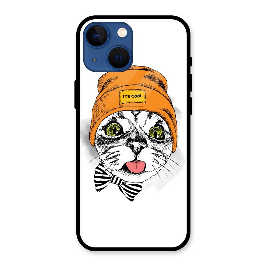 Cool cat Glass Back Case for iPhone 13 Mini