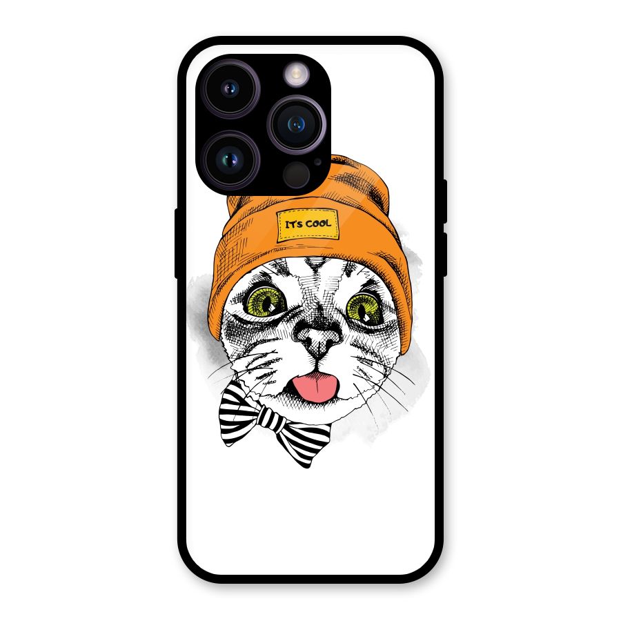 Cool cat Glass Back Case for iPhone 14 Pro