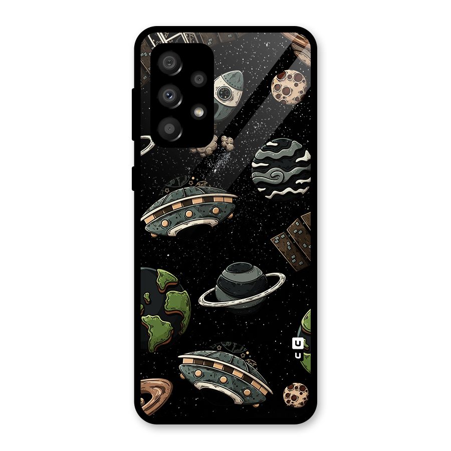 Cosmos Night Sky Anime Pattern Glass Back Case for Galaxy A32