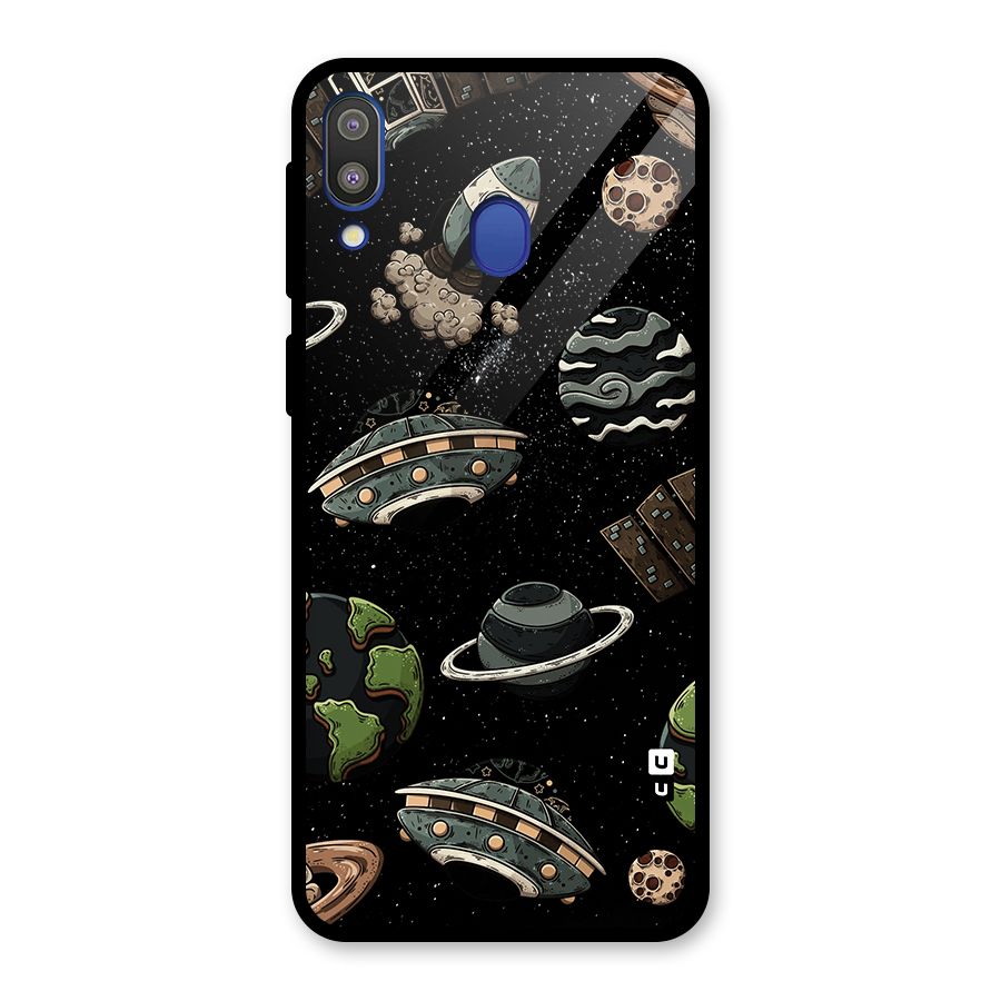 Cosmos Night Sky Anime Pattern Glass Back Case for Galaxy M20