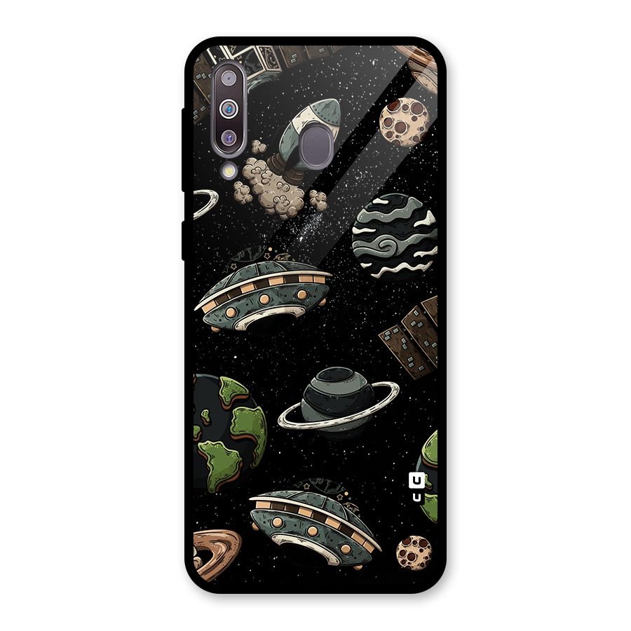 Cosmos Night Sky Anime Pattern Glass Back Case for Galaxy M30