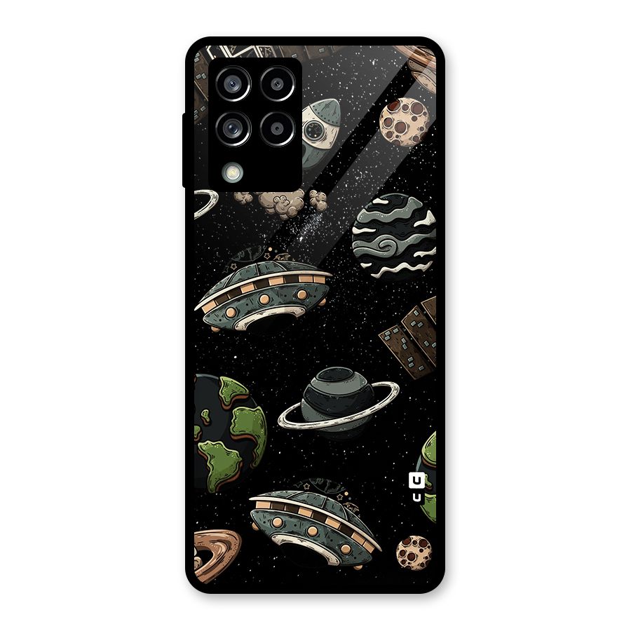 Cosmos Night Sky Anime Pattern Glass Back Case for Galaxy M53 5G