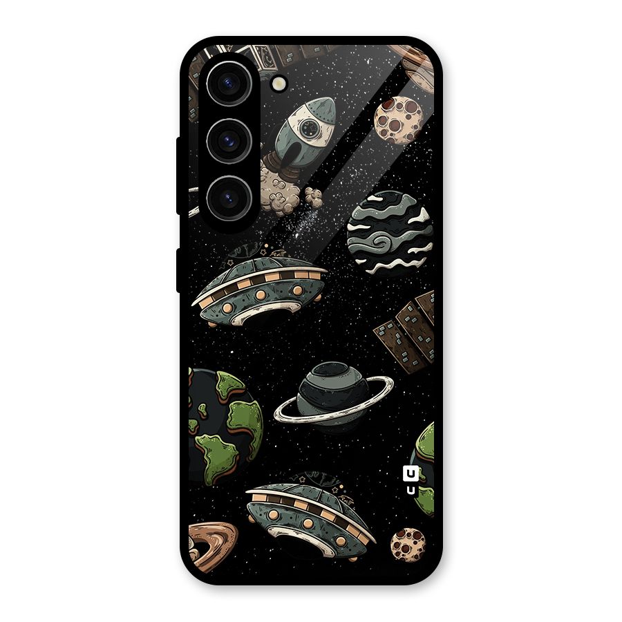 Cosmos Night Sky Anime Pattern Glass Back Case for Galaxy S23