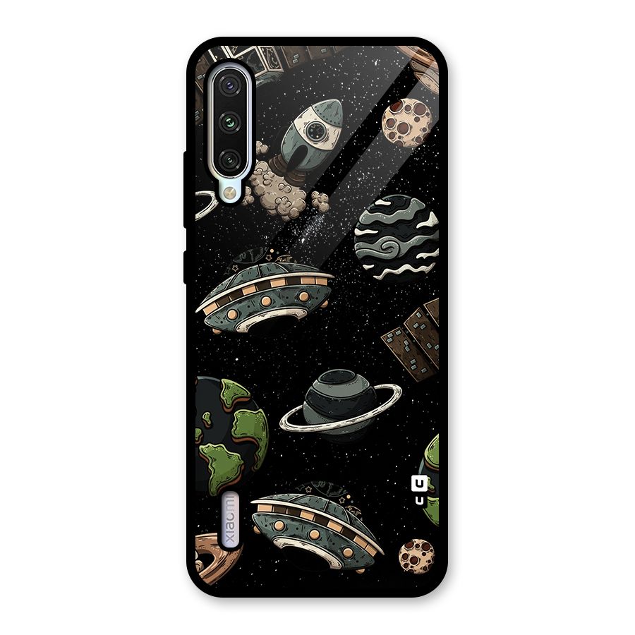 Cosmos Night Sky Anime Pattern Glass Back Case for Mi A3