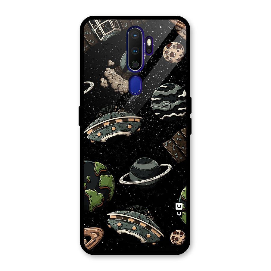 Cosmos Night Sky Anime Pattern Glass Back Case for Oppo A9 (2020)