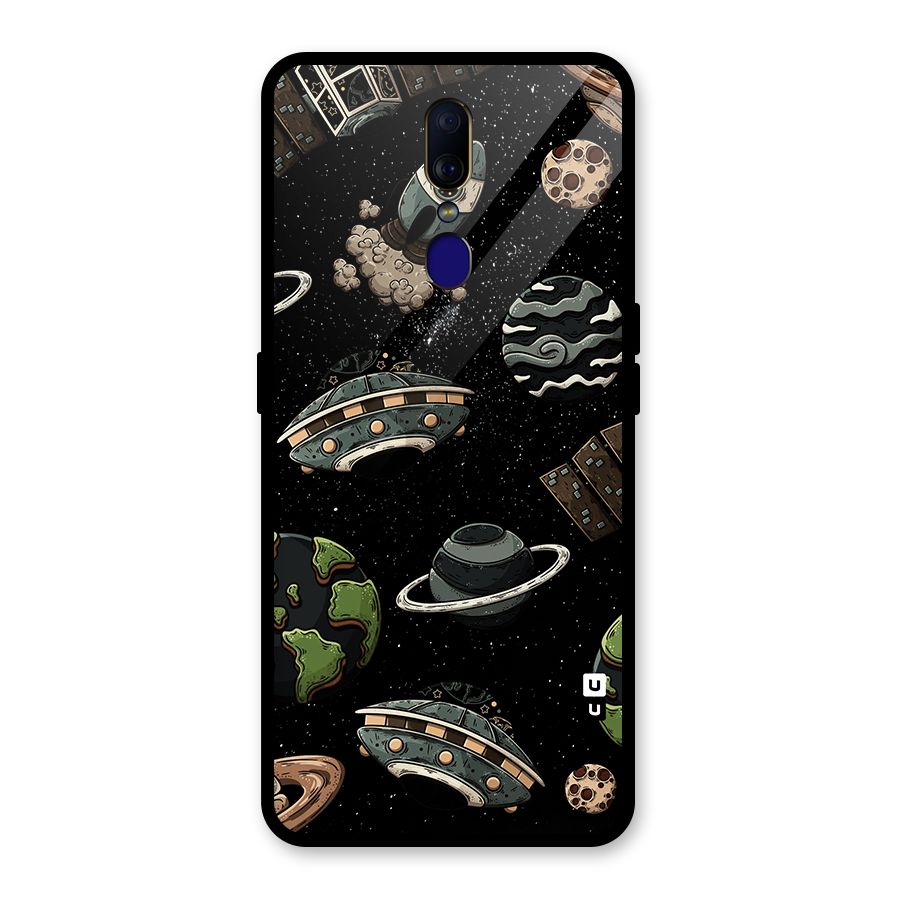 Cosmos Night Sky Anime Pattern Glass Back Case for Oppo F11