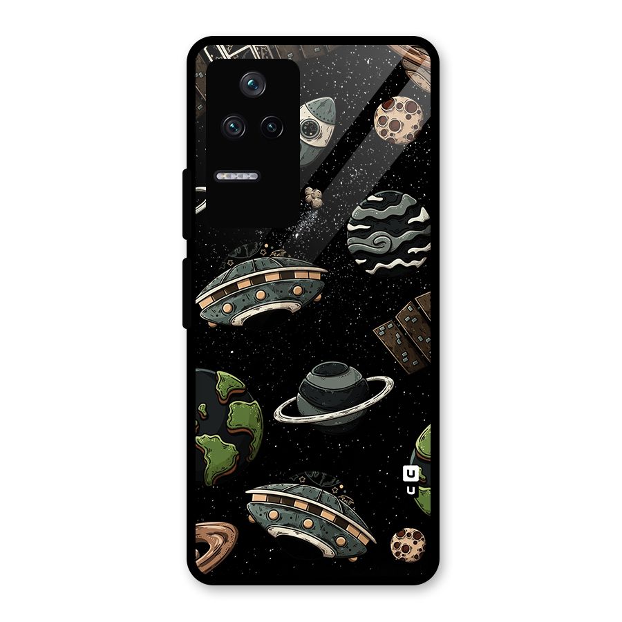 Cosmos Night Sky Anime Pattern Glass Back Case for Poco F4 5G