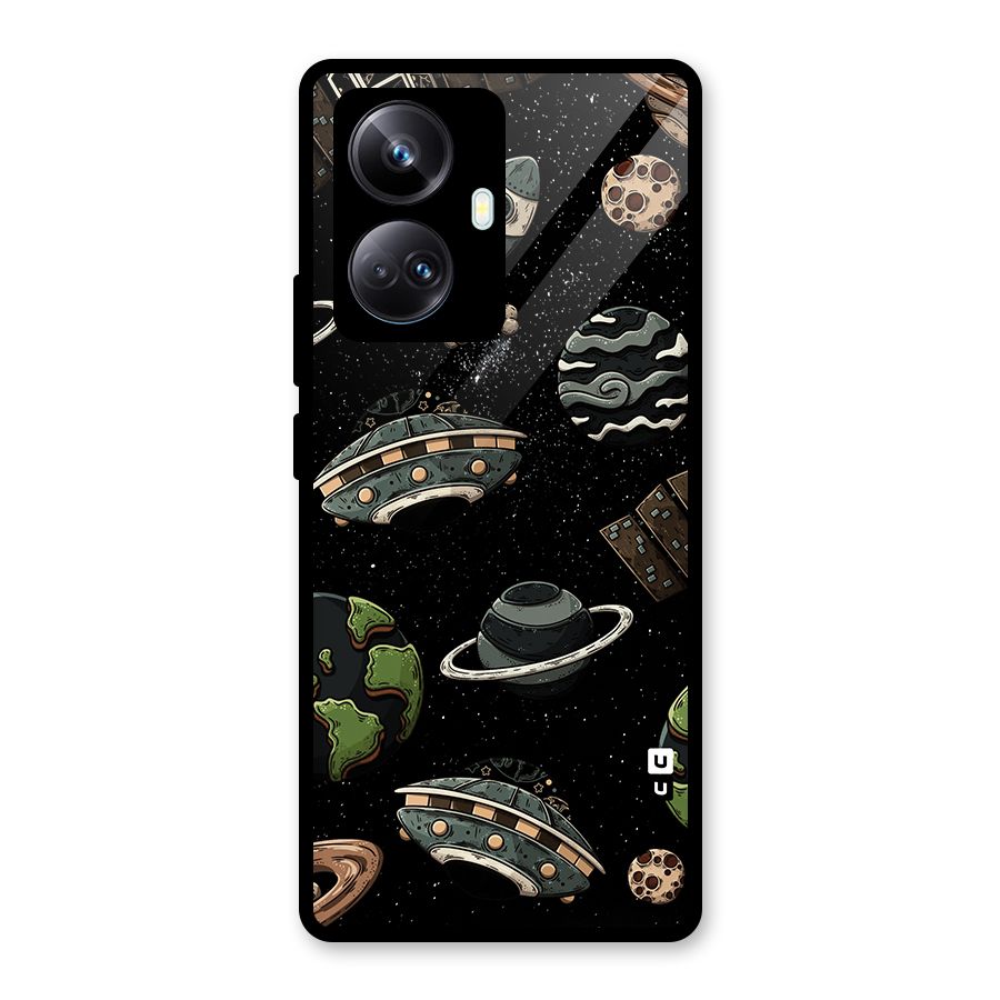 Cosmos Night Sky Anime Pattern Glass Back Case for Realme 10 Pro Plus