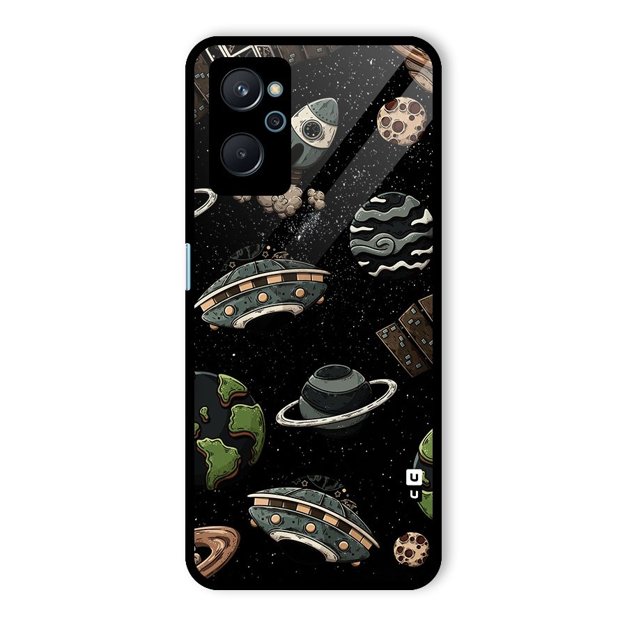 Cosmos Night Sky Anime Pattern Glass Back Case for Realme 9i