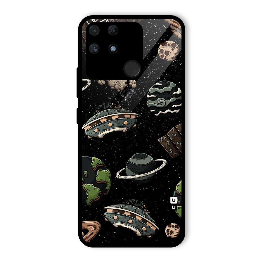 Cosmos Night Sky Anime Pattern Glass Back Case for Realme Narzo 50A