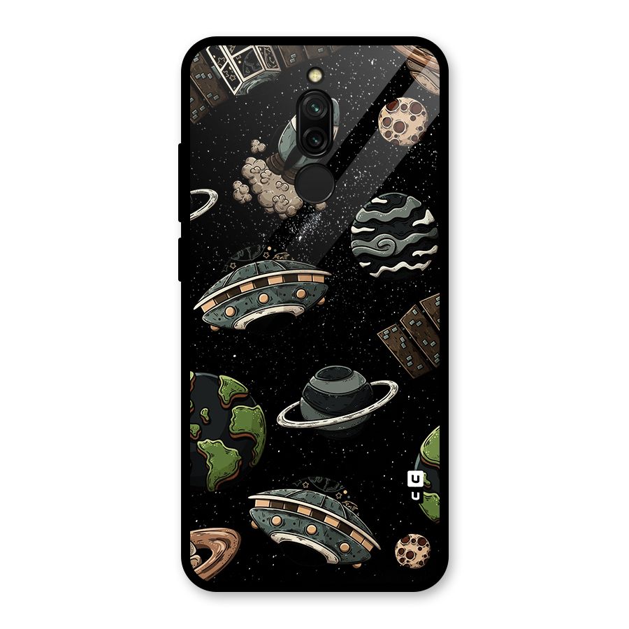 Cosmos Night Sky Anime Pattern Glass Back Case for Redmi 8