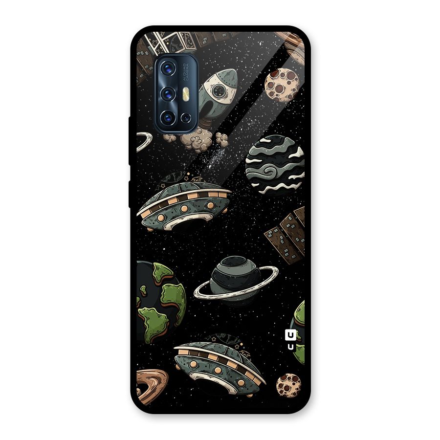 Cosmos Night Sky Anime Pattern Glass Back Case for Vivo V17