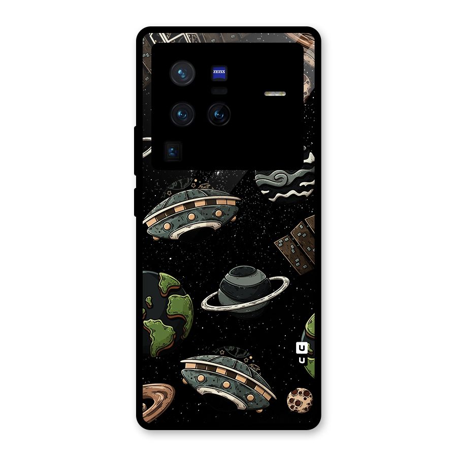 Cosmos Night Sky Anime Pattern Glass Back Case for Vivo X80 Pro