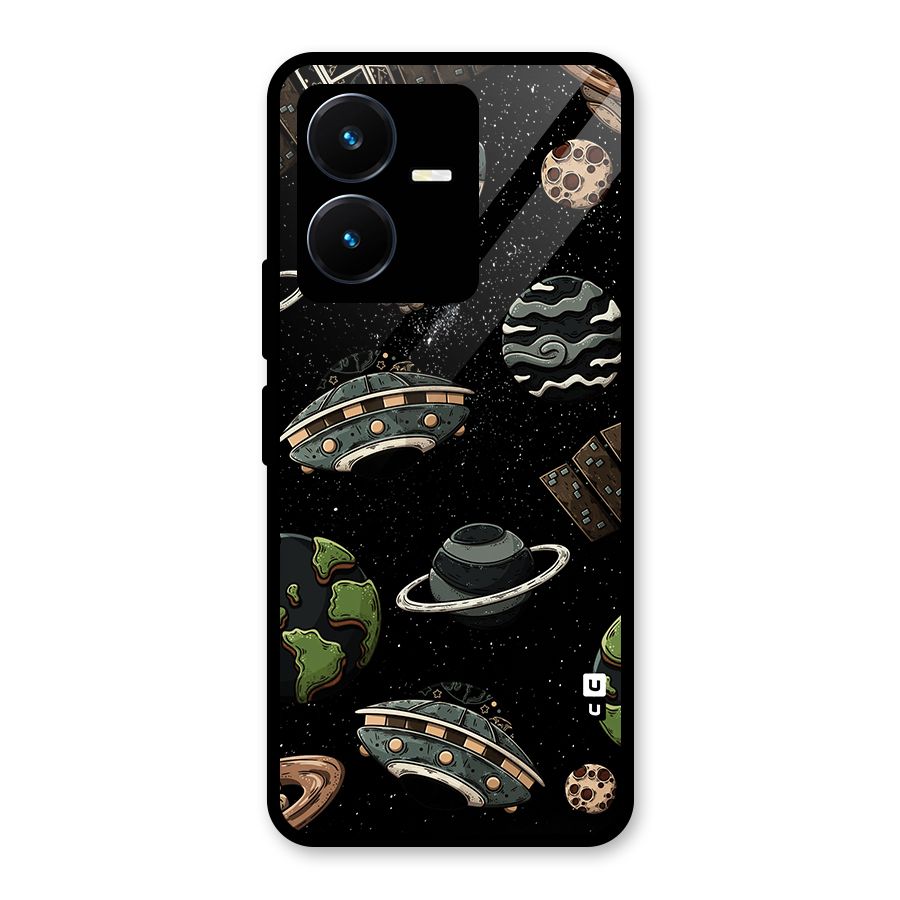 Cosmos Night Sky Anime Pattern Glass Back Case for Vivo Y22