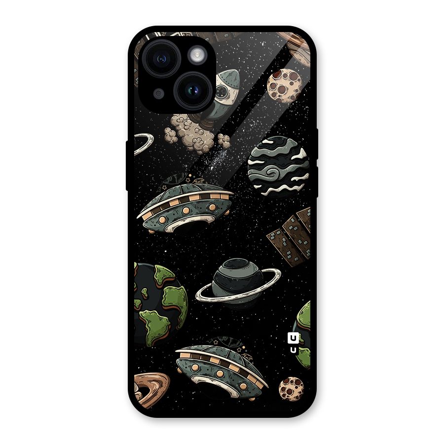 Cosmos Night Sky Anime Pattern Glass Back Case for iPhone 14