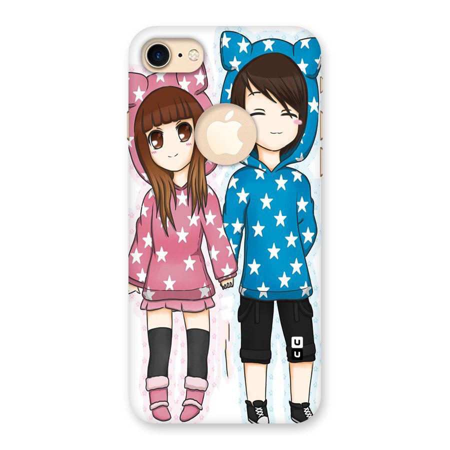 Couple In Stars Back Case for iPhone 7 Logo Cut