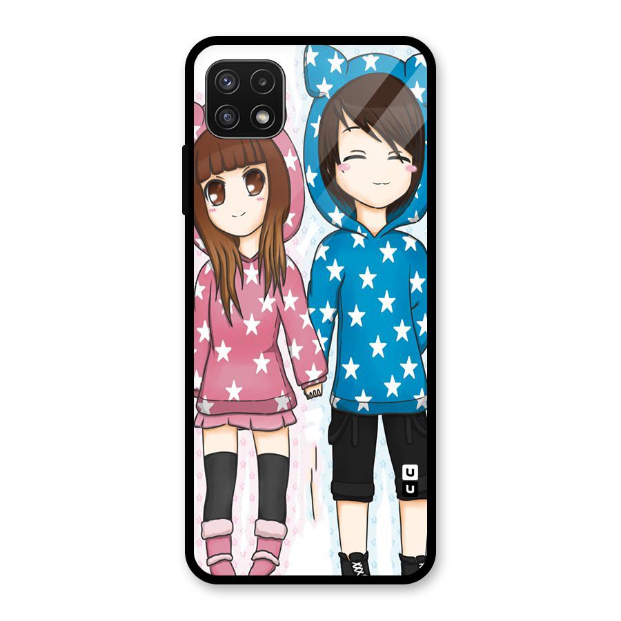 Couple In Stars Glass Back Case for Galaxy A22 5G