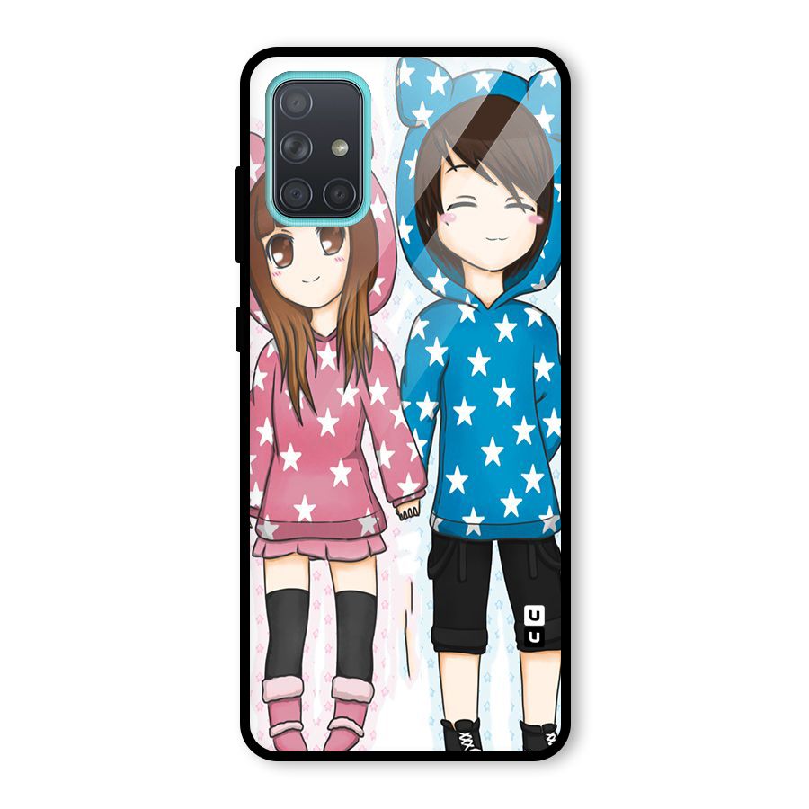 Couple In Stars Glass Back Case for Galaxy A71