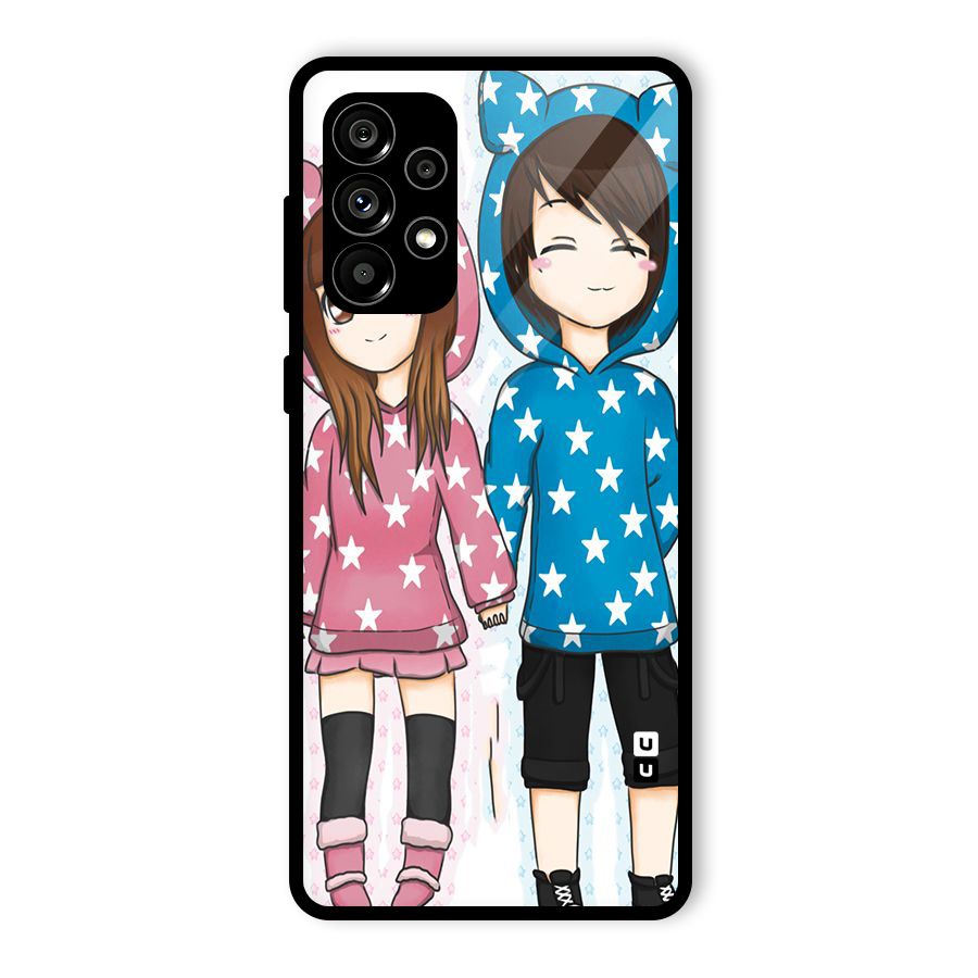 Couple In Stars Glass Back Case for Galaxy A73 5G