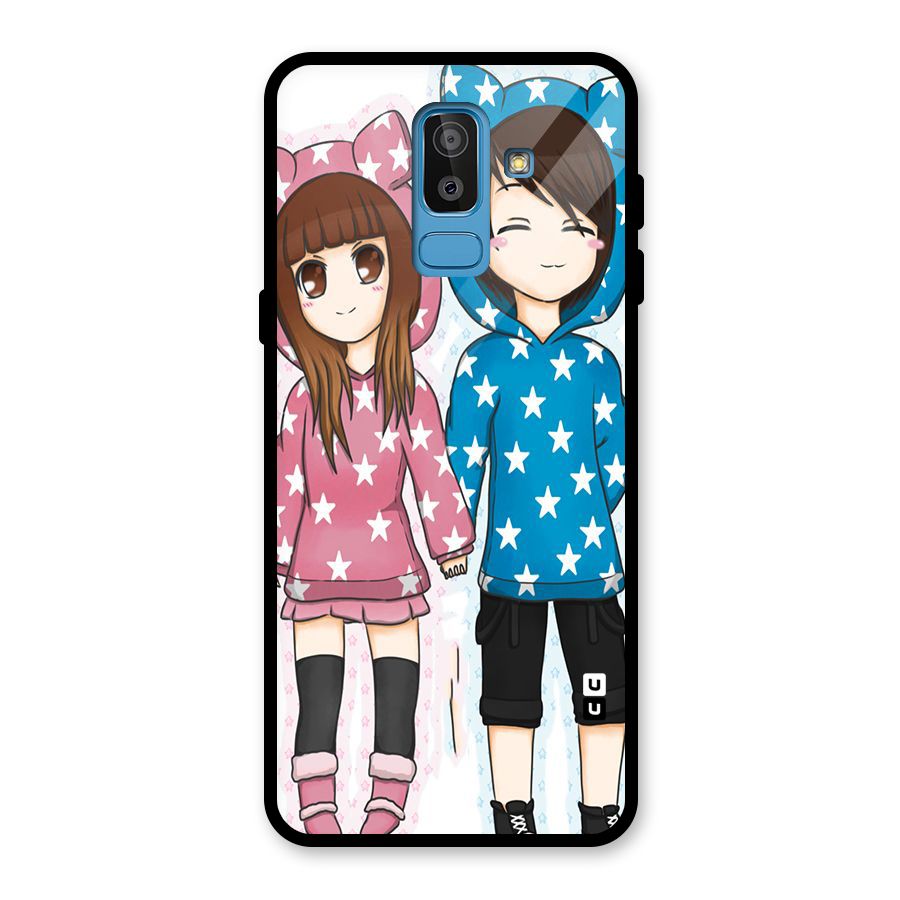 Couple In Stars Glass Back Case for Galaxy J8