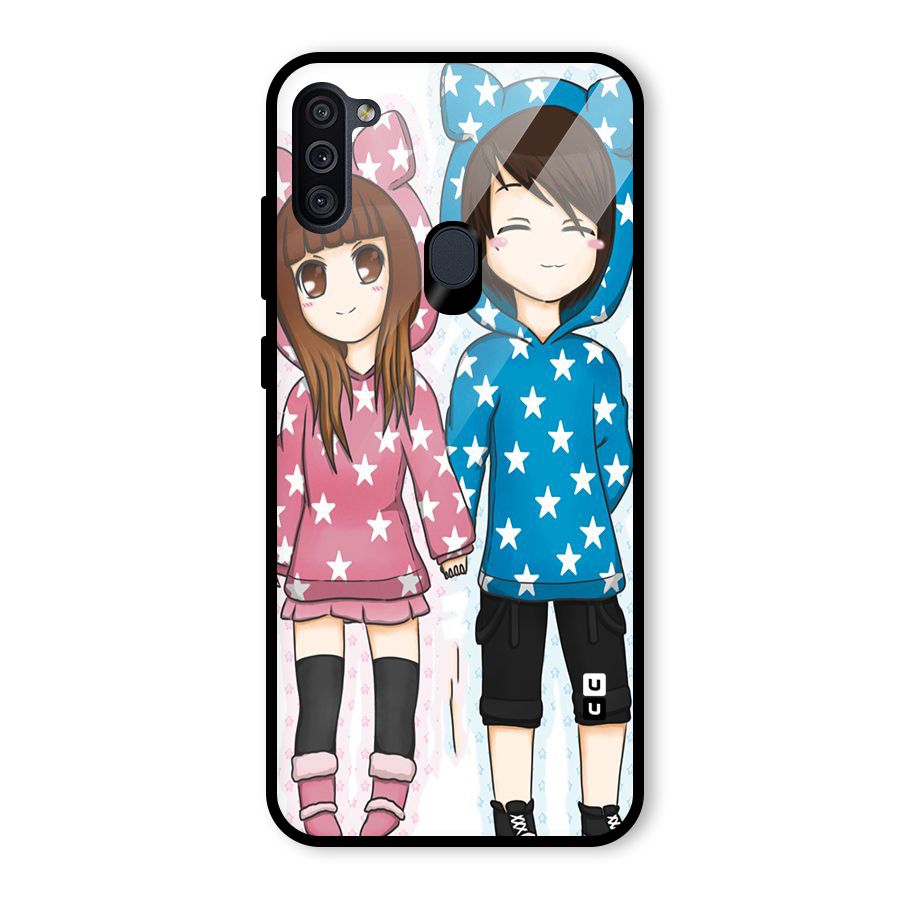 Couple In Stars Glass Back Case for Galaxy M11