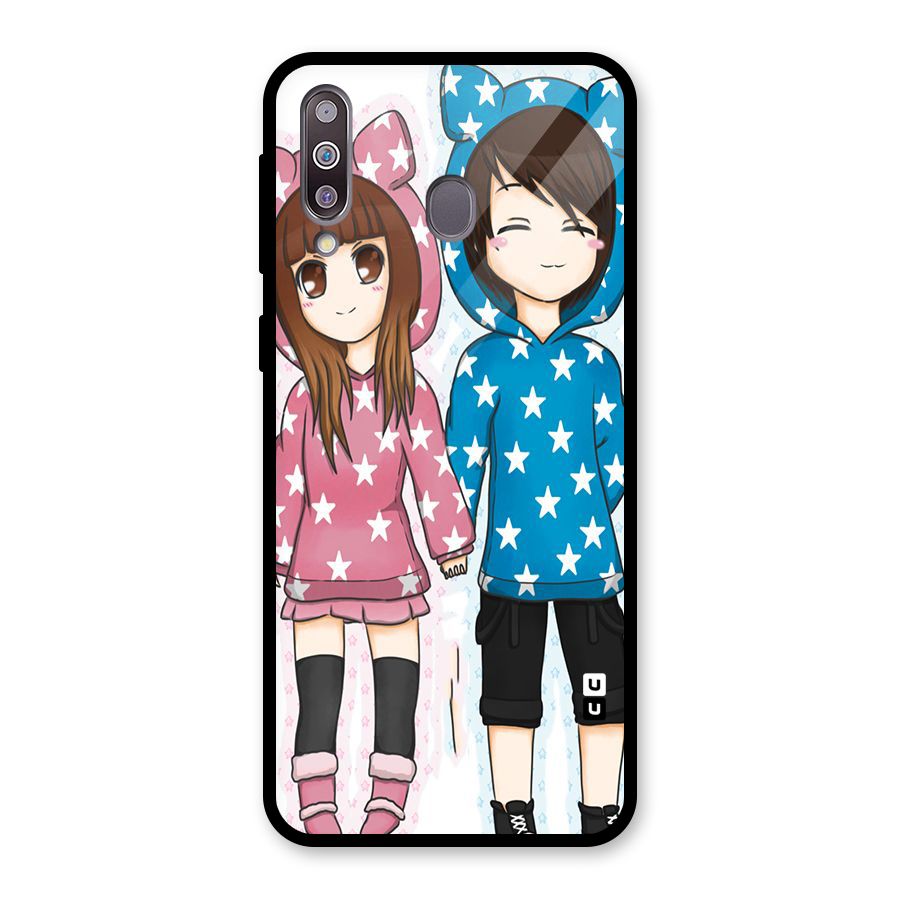 Couple In Stars Glass Back Case for Galaxy M30
