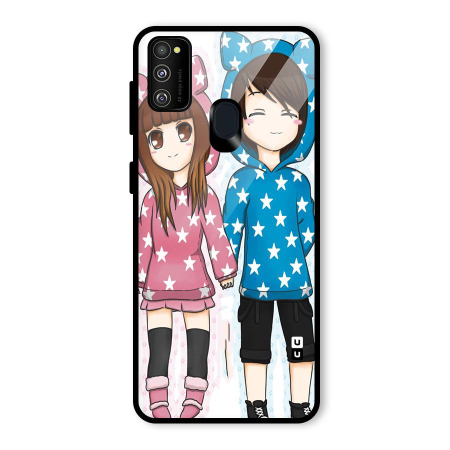 Couple In Stars Glass Back Case for Galaxy M30s