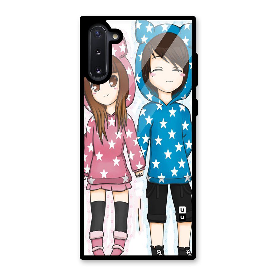 Couple In Stars Glass Back Case for Galaxy Note 10