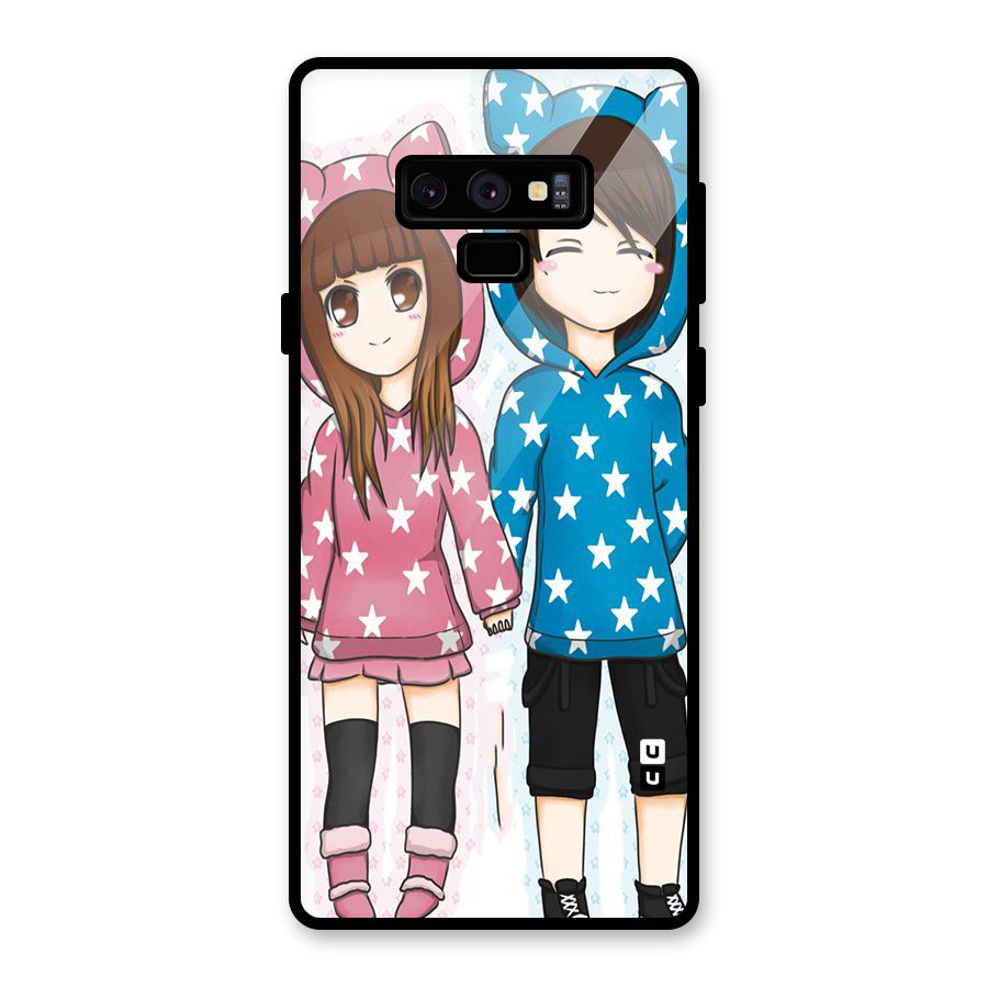 Couple In Stars Glass Back Case for Galaxy Note 9