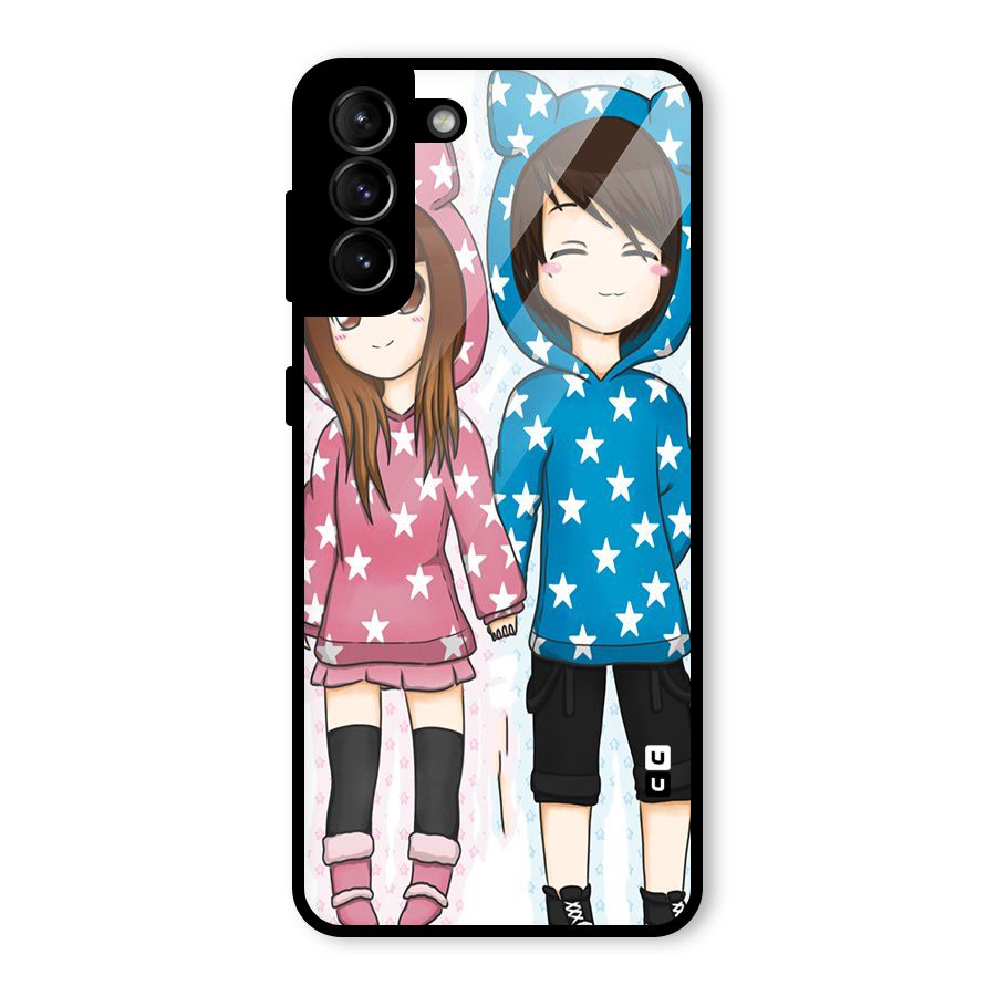 Couple In Stars Glass Back Case for Galaxy S21 Plus