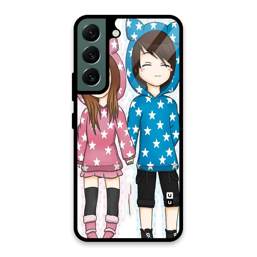 Couple In Stars Glass Back Case for Galaxy S22 5G