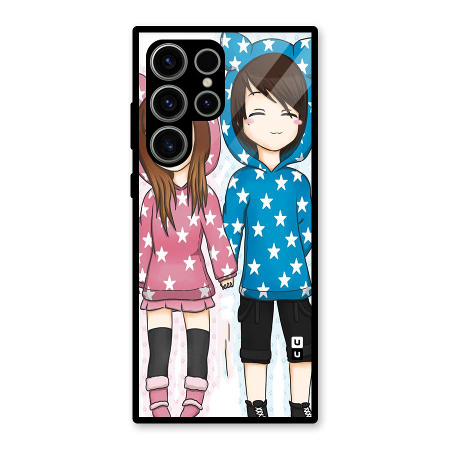 Couple In Stars Glass Back Case for Galaxy S23 Ultra