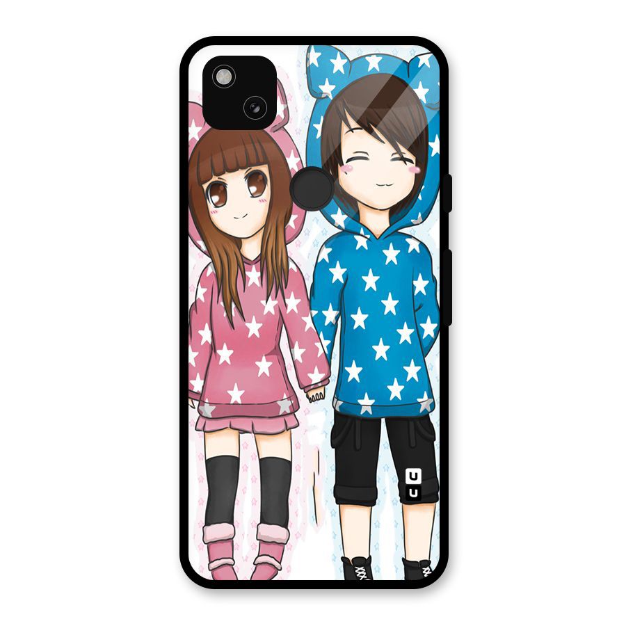 Couple In Stars Glass Back Case for Google Pixel 4a