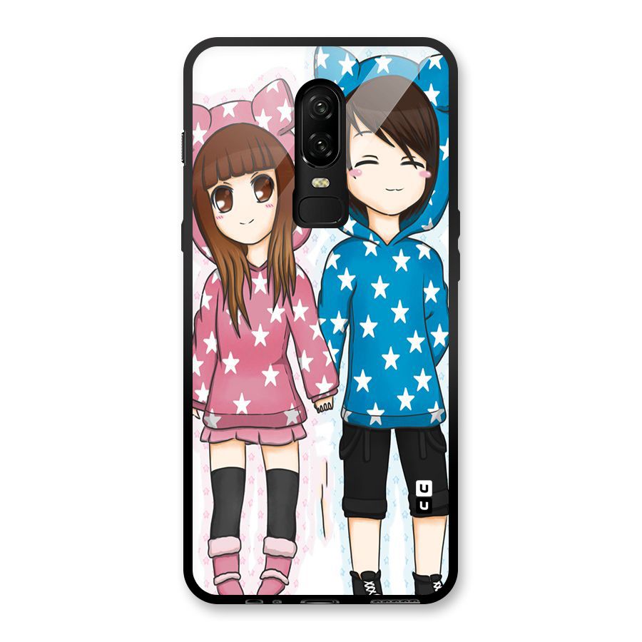 Couple In Stars Glass Back Case for OnePlus 6