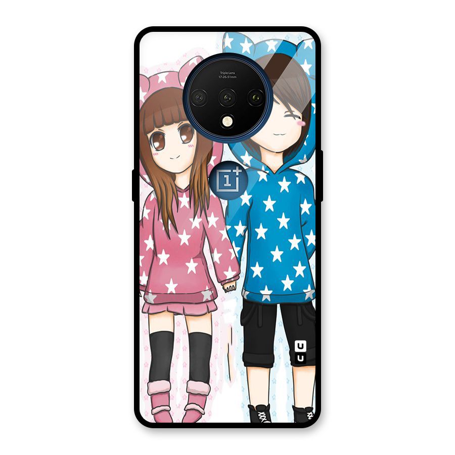 Couple In Stars Glass Back Case for OnePlus 7T