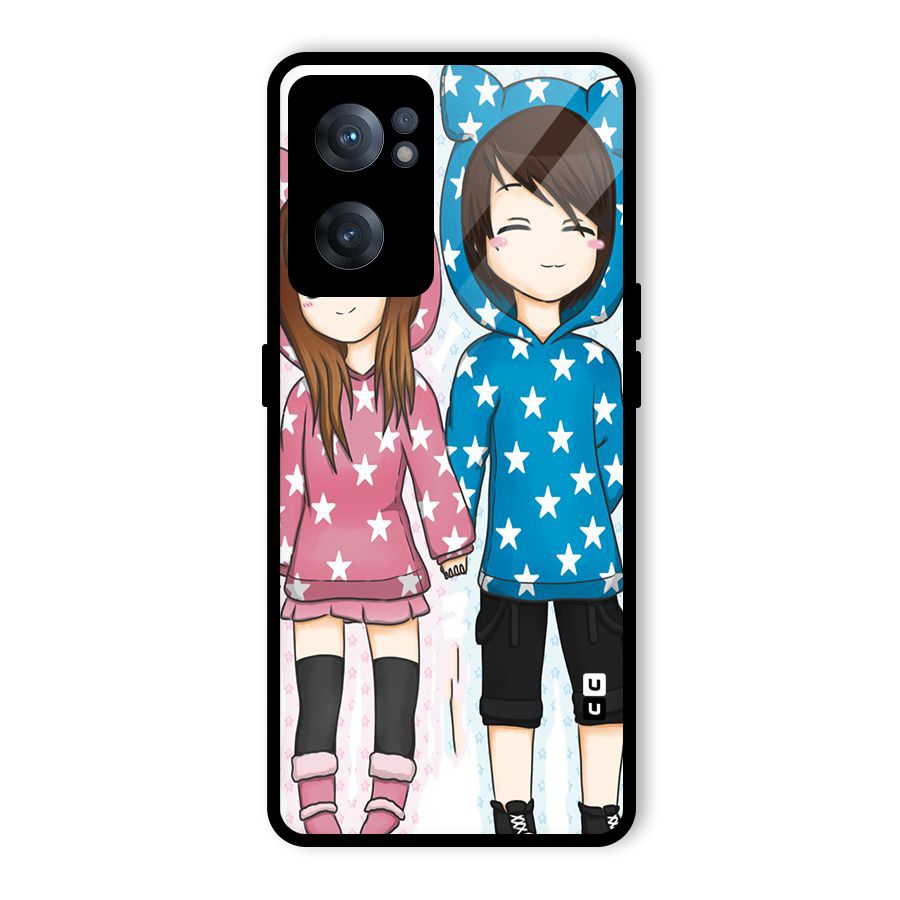 Couple In Stars Glass Back Case for OnePlus Nord CE 2 5G