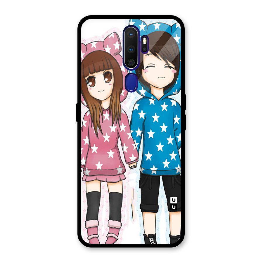 Couple In Stars Glass Back Case for Oppo A9 (2020)