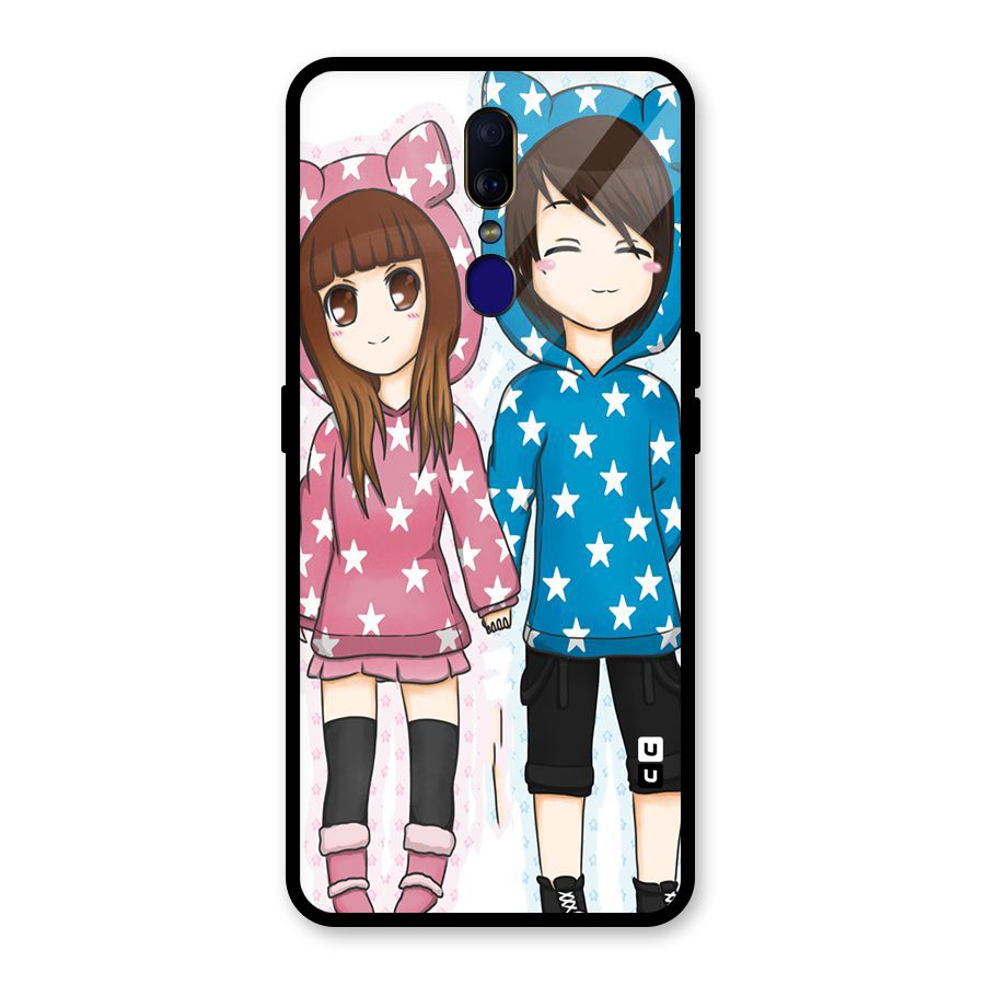 Couple In Stars Glass Back Case for Oppo F11