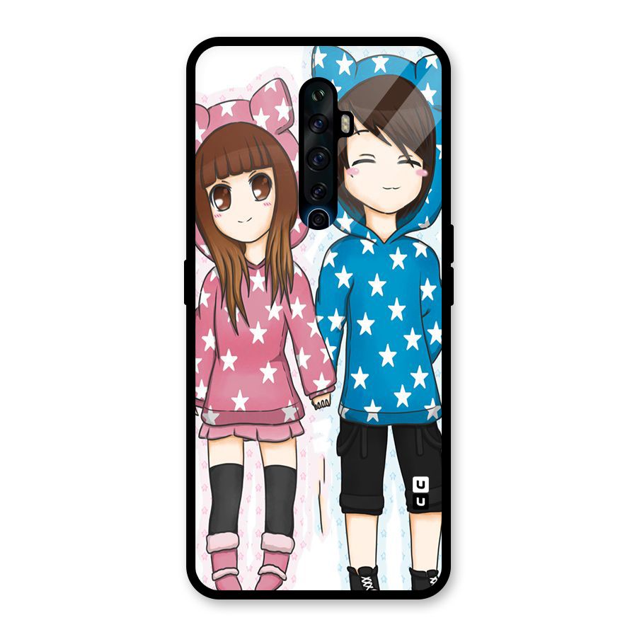Couple In Stars Glass Back Case for Oppo Reno2 F