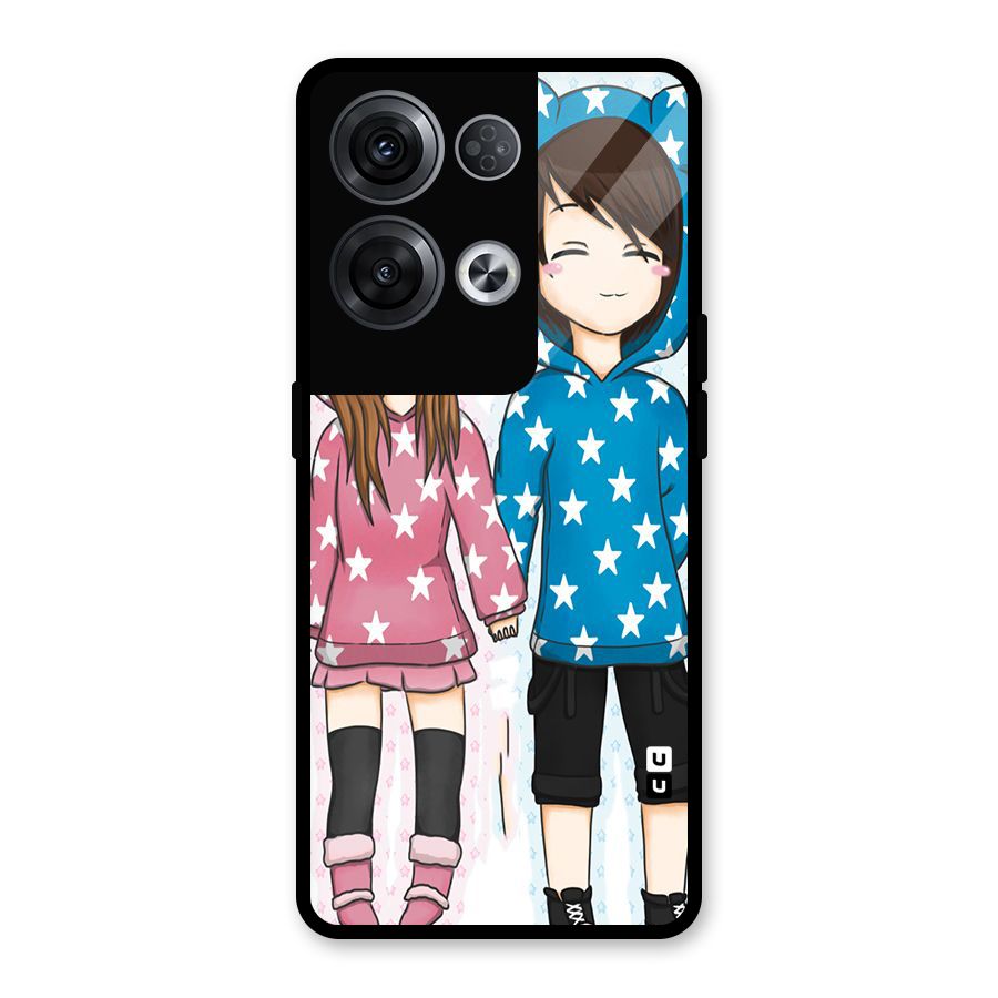 Couple In Stars Glass Back Case for Oppo Reno8 Pro 5G