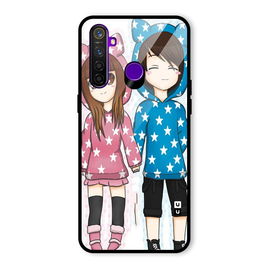 Couple In Stars Glass Back Case for Realme 5 Pro