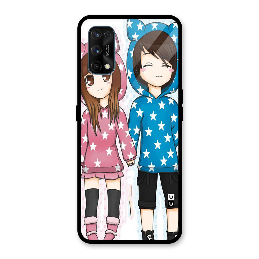 Couple In Stars Glass Back Case for Realme 7 Pro