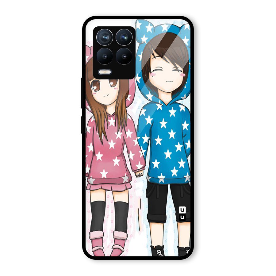 Couple In Stars Glass Back Case for Realme 8 Pro
