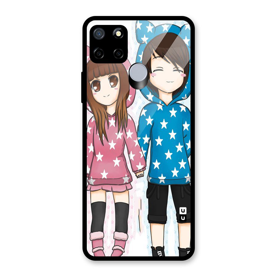 Couple In Stars Glass Back Case for Realme C15