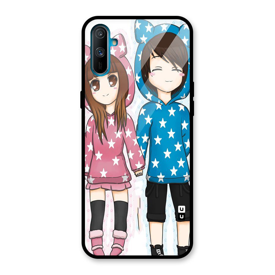 Couple In Stars Glass Back Case for Realme C3