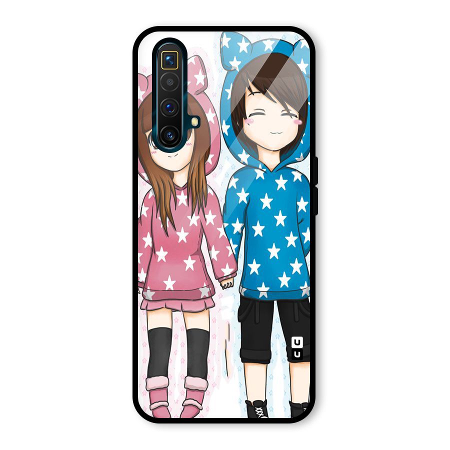 Couple In Stars Glass Back Case for Realme X3