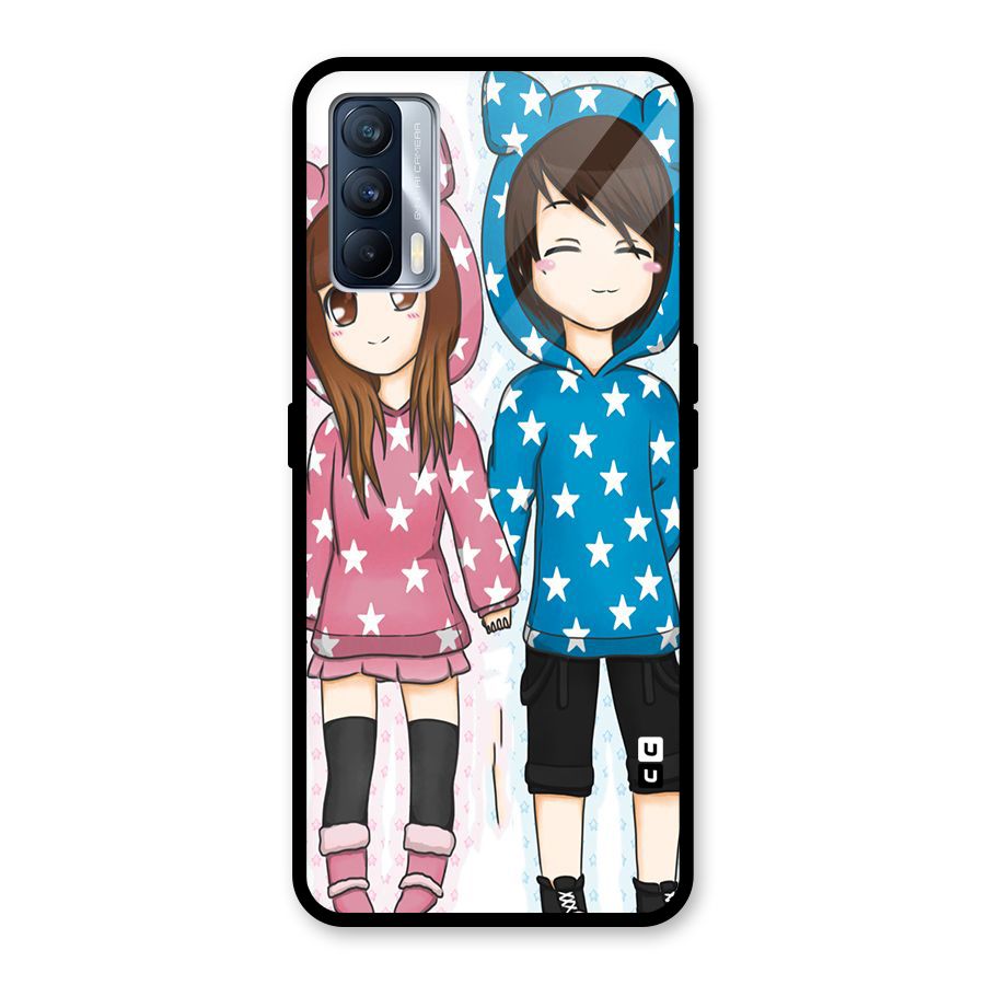 Couple In Stars Glass Back Case for Realme X7
